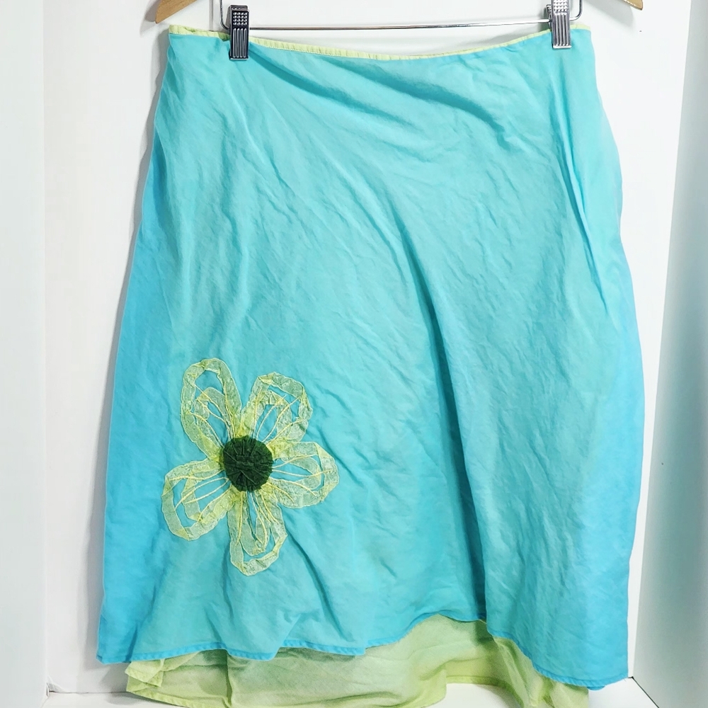 Lane Bryant Size 16 Blue Skirt With Flower - Picture 3 of 5
